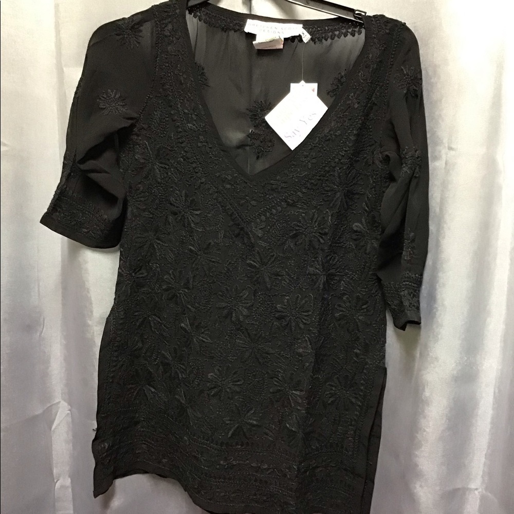 Gretchen Scott embroidered tunic NWT